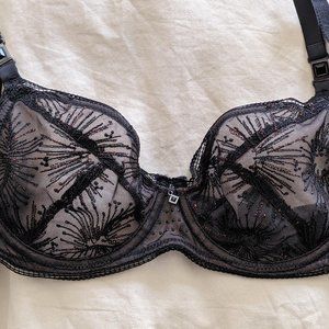Elle MacPherson Rowan Obsidian Lace Bra & Panty SET NWT